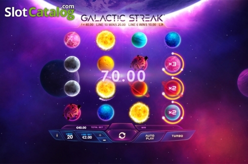 Wild win screen 3. Galactic Streak slot