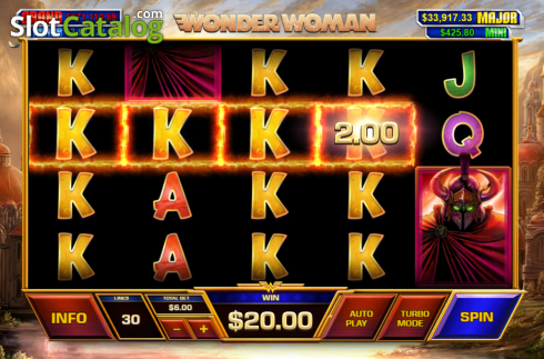 Win Screen. Wonder Woman (Playtech) slot
