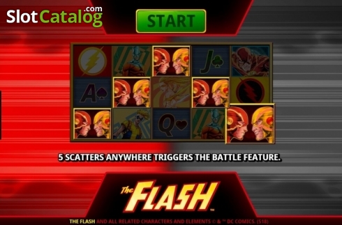 Start Screen. The Flash (Playtech) slot