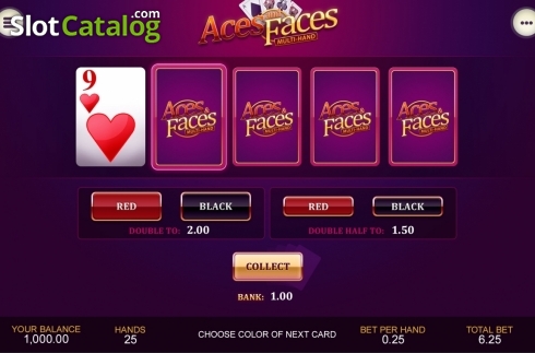 Game Screen 2. Aces and Faces Multihand (Playtech) slot