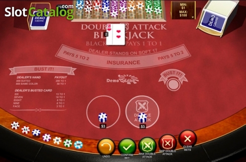 Οθόνη4. Double Attack Blackjack Κουλοχέρης 