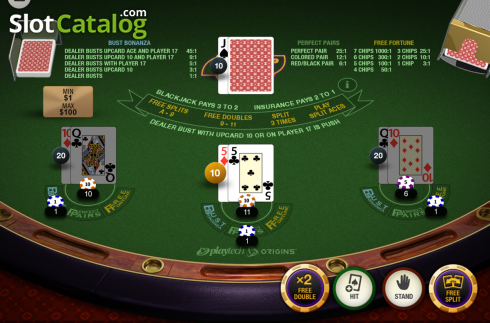画面2. Free Chip Blackjack (フリー・チップ・ブラックジャック) カジノスロット