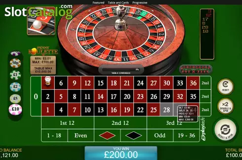 Gameplay Screen 6. Penny Roulette slot