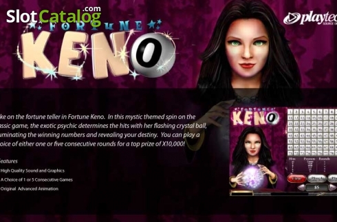 Screen1. Keno (Playtech) slot