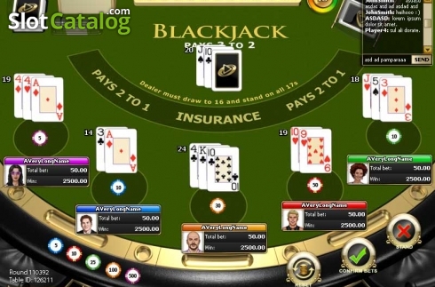 Skärmdump2. Multiplayer Blackjack (Playtech) slot