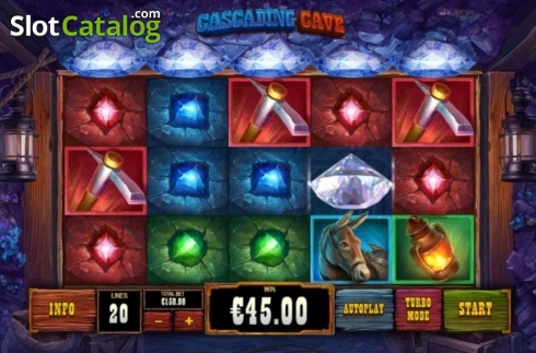 Win Screen. Cascading Cave slot