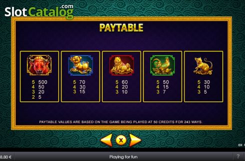 Paytable 2. Ox Riches slot