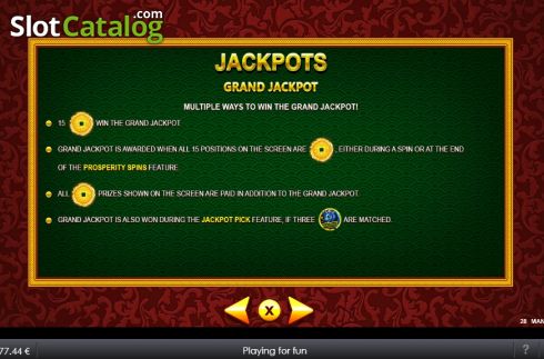 Paytable 4. 28 Mansions slot