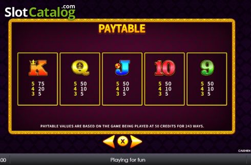 Paytable 3. Caishen Ways slot