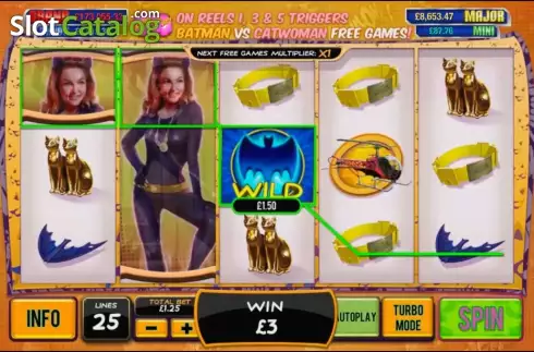 Skärmdump3. Batman & Catwoman Cash slot