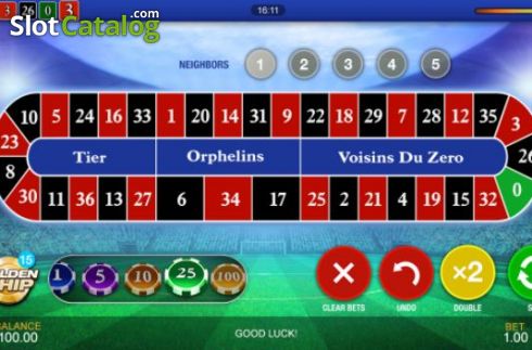 Game Screen 3. European Football Roulette slot