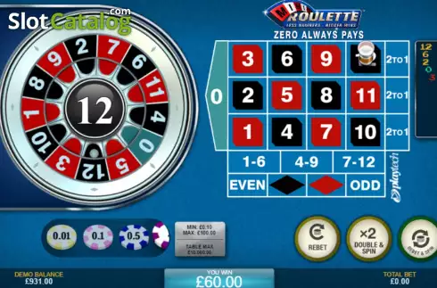 Game Screen 4. Mini Roulette (Playtech) slot