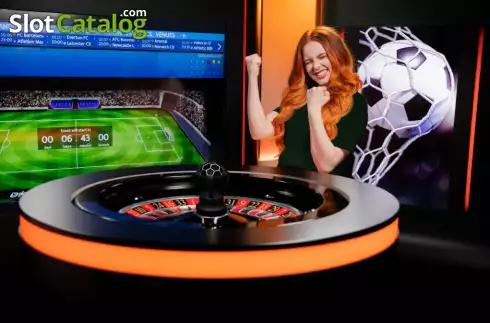 Game screen. Live Football French Roulette slot
