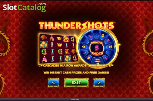 Thundershots feature screen. Fortune Fortune Thundershots slot