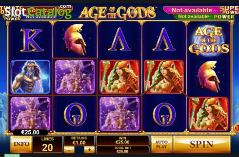 Win Screen. Age of the Gods slot