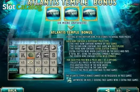 Paytable 3. Atlantis Queen slot