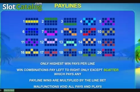 Paytable 3. Beach Life (Playtech) slot