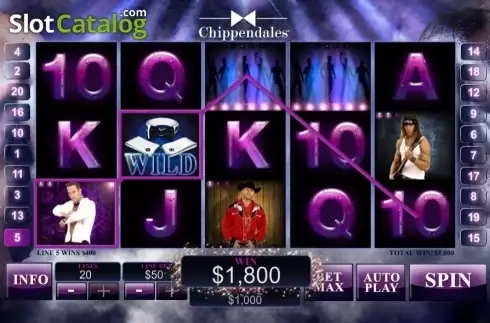 Win Screen. Chippendales slot