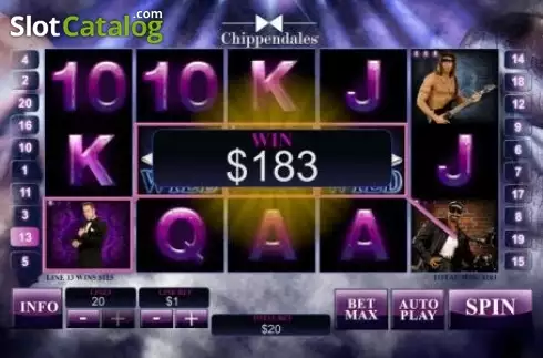 Win Screen 2. Chippendales slot