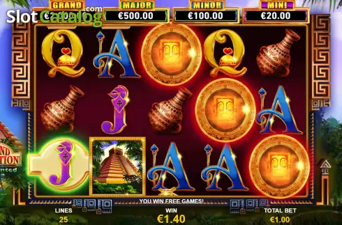 Free Spins Win Screen. Grand Junction Enchanted Inca slot