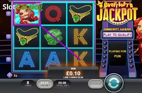 Win Screen. Everybody's Jackpot (Playtech) slot