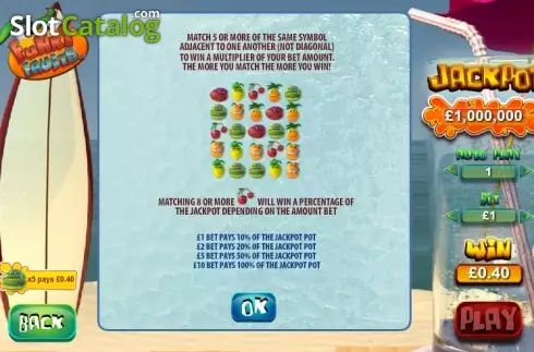 Paytable 2. Funky Fruits (Playtech) slot