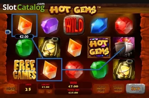 Win screen. Hot Gems slot