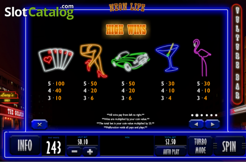 Bildschirm4. Neon Life slot