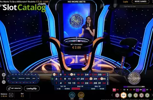 Schermo2. Who Wants To Be A Millionaire Roulette Live slot