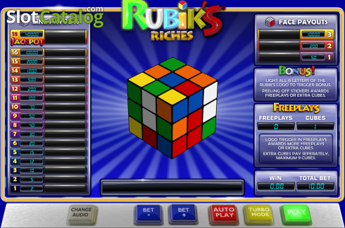 Reels screen. Rubik's Riches slot