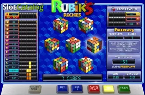 Free spins screen 1. Rubik's Riches slot