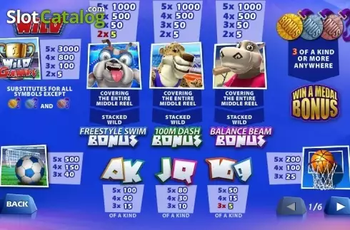 Paytable 1. Wild Games slot