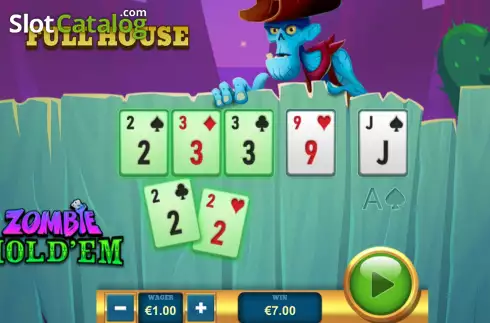 Game screen. Zombie Hold'em slot