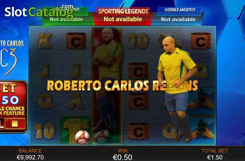 Roberto Carlos Respins Screen. Roberto Carlos Sporting Legends slot
