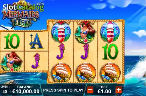 Game Screen. Triple Stop Mermaids Find slot