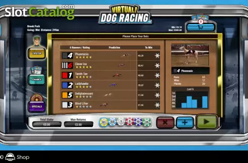 Game screen. Virtual! Dog Racing slot