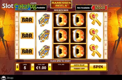 Game screen. Ramesses Reels slot