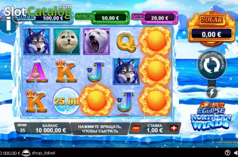 Game screen. Solar Eclipse: Northern Winds slot