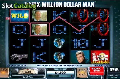 Win Screen. 6 million Dollar Man slot