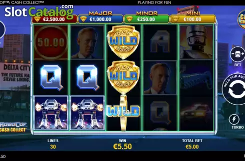 Win screen. RoboCop: Cash Collect slot