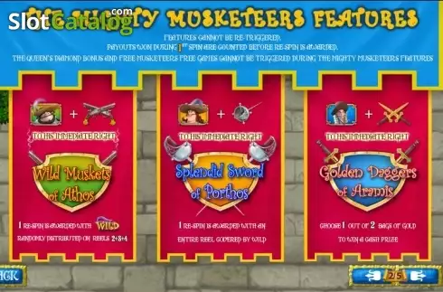 Скрін6. The Three Musketeers and the Queen's Diamond (Playtech) слот