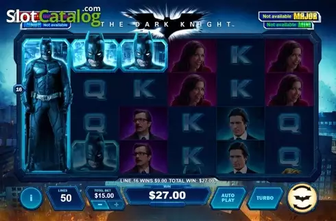 Win screen. The Dark Knight (Playtech) slot