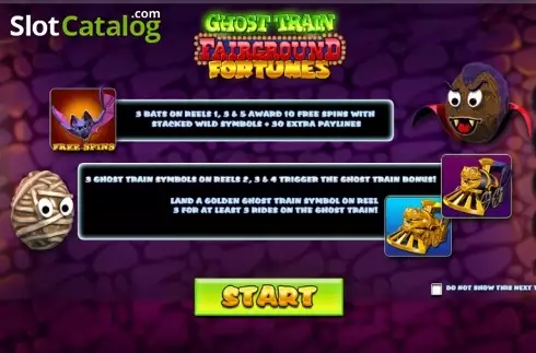 Bildschirm 1. Fairground Fortunes Ghost Train slot