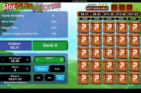 Bildschirm2. Apples & Worms slot