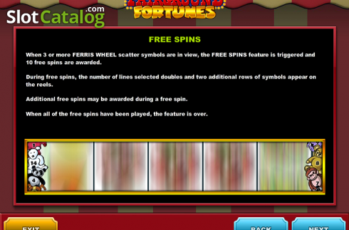 Bildschirm4. Fairground Fortunes Clowny's slot