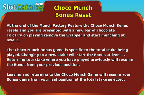 Screen8. Choco Munch slot