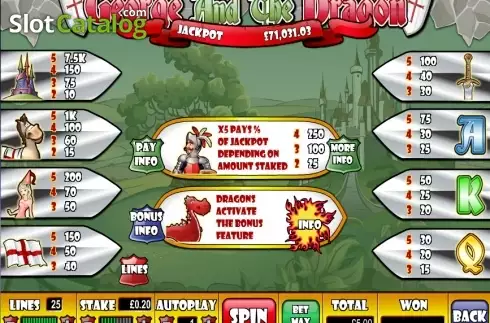 Screen2. George and the Dragon slot