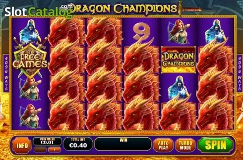 Game Workflow screen. Dragon Champions slot