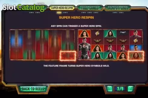 Paytable 3. Justice League (Playtech) slot