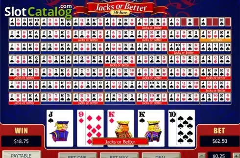 Jacks or better win screen. 50-line Jacks or Better (Playtech) slot